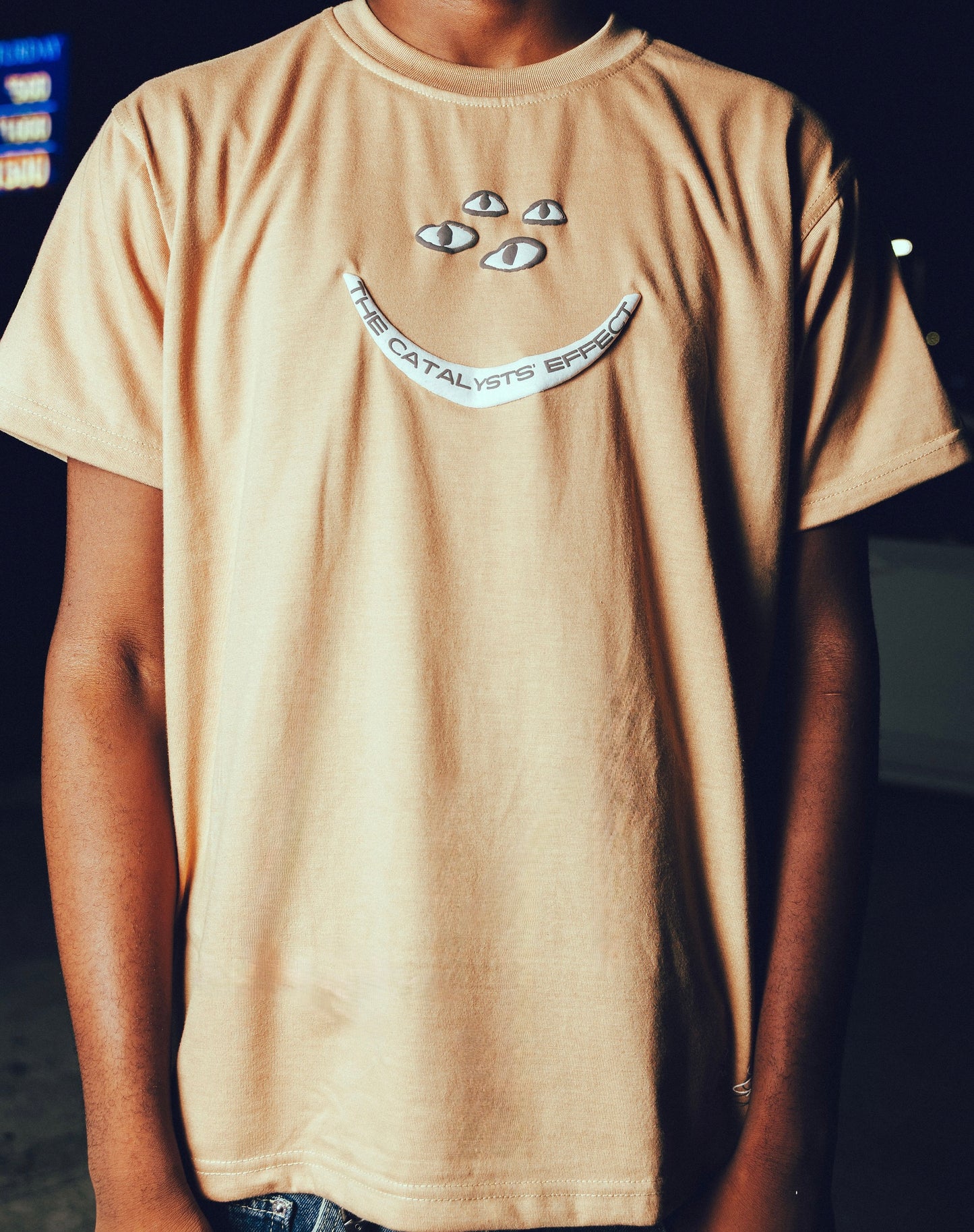 SMC24 [RECODED]-Beige Puff Printed T'ee